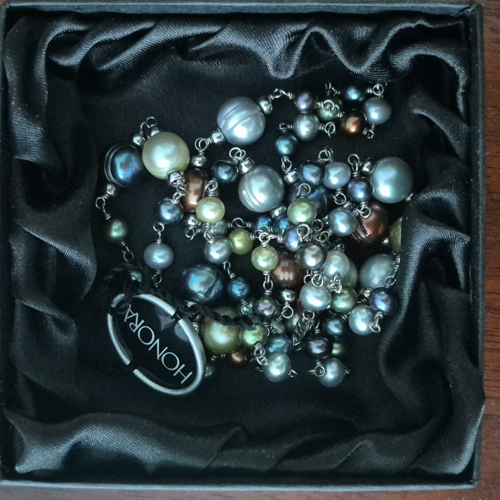 Honora Pearl Necklace, Multi Color With Silver - Picture 4 of 4